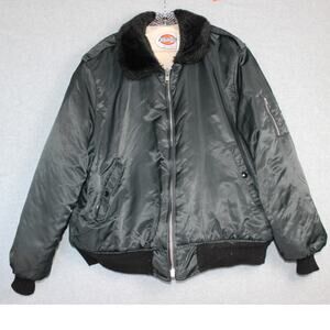 Dickies Vintage Jacket Size XL Sherpa Lined Zip Up Black